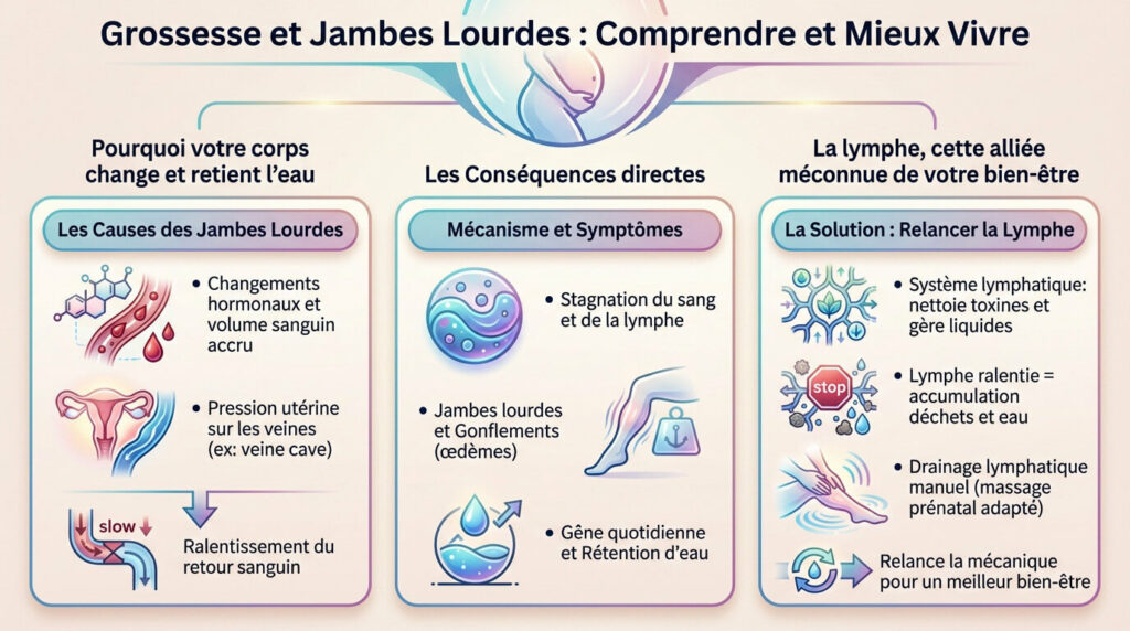 Praticienne en massage drainage lymphatique grossesse Bordeaux soulageant les jambes lourdes