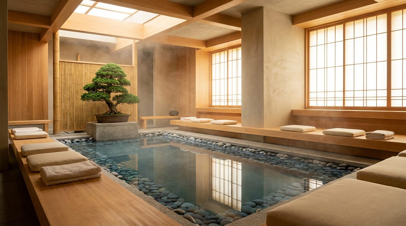 intérieur spa japonais traditionnel